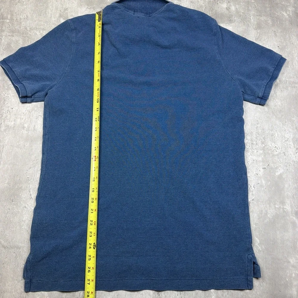Polo Ralph Lauren Knit Polo Shirt Men's Medium Classic Fit Blue Cotton Texture